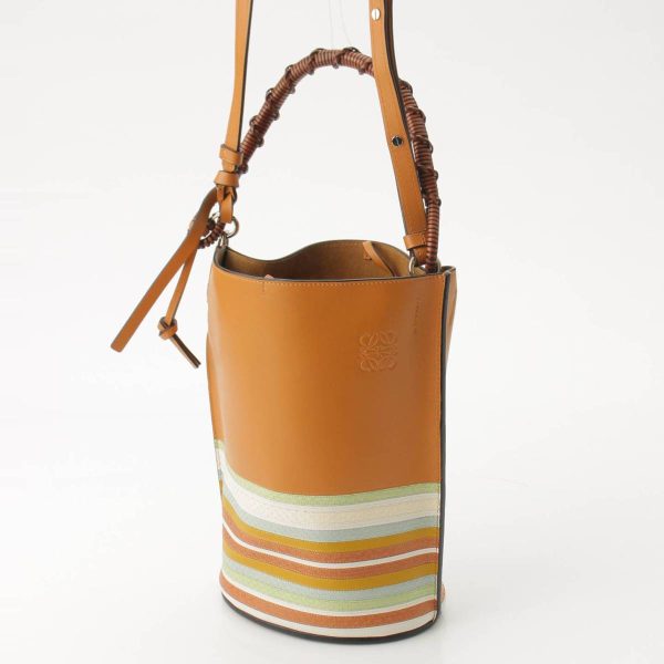 re loe sh w 00222 1 Loewe Gate Bucket Bag Polished Calf Shoulder Bag Multicolor