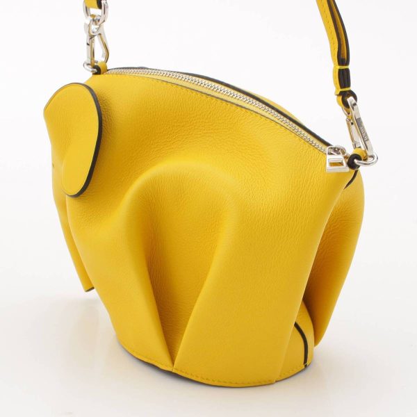 re loe sh w 00250 1 Loewe Elephant Animal Classic Calf Shoulder Bag Yellow