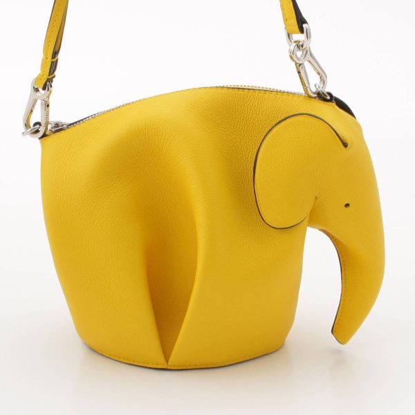 re loe sh w 00250 3 Loewe Elephant Animal Classic Calf Shoulder Bag Yellow