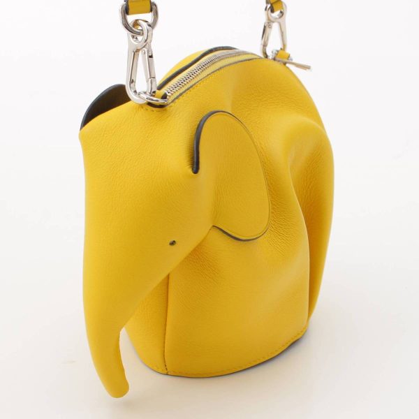 re loe sh w 00250 4 Loewe Elephant Animal Classic Calf Shoulder Bag Yellow