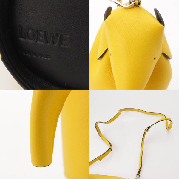 re loe sh w 00250 7 Loewe Elephant Animal Classic Calf Shoulder Bag Yellow