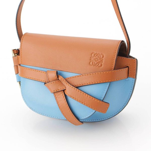 re loe sh w 00254 1 Loewe Gate Anagram Bicolor Mini Shoulder Bag Blue