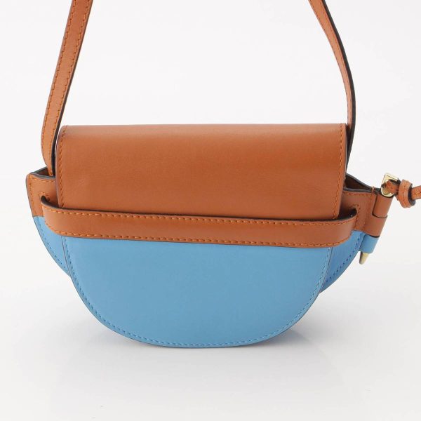 re loe sh w 00254 3 Loewe Gate Anagram Bicolor Mini Shoulder Bag Blue