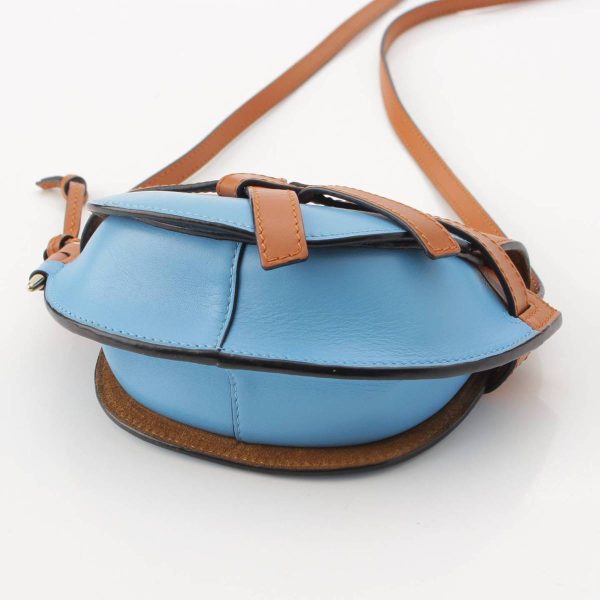 re loe sh w 00254 4 Loewe Gate Anagram Bicolor Mini Shoulder Bag Blue