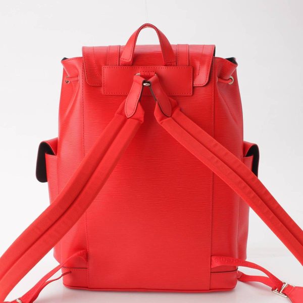 re lou ba m 00007 3 Louis Vuitton Supreme Mens Epi Christopher PM Backpack Rucksack M53414 Red