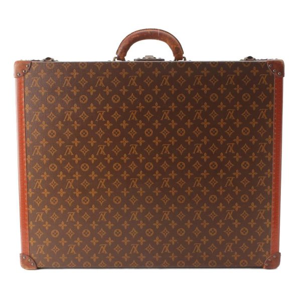 re lou ca u 00006 Louis Vuitton Hand Painted Monogram Handwritten Vintage Trunk Attache Case Brown