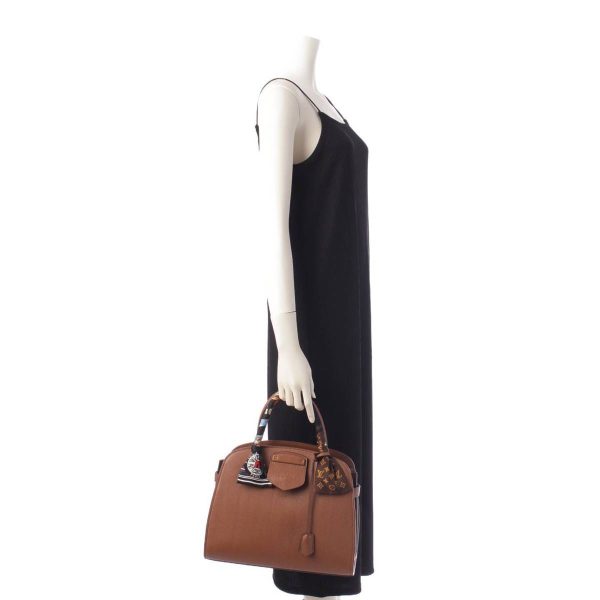 re lou ha w 00379 9 Louis Vuitton Neo Steamer PM Automarokinuri Taurillon Handbag with Scarf Brown