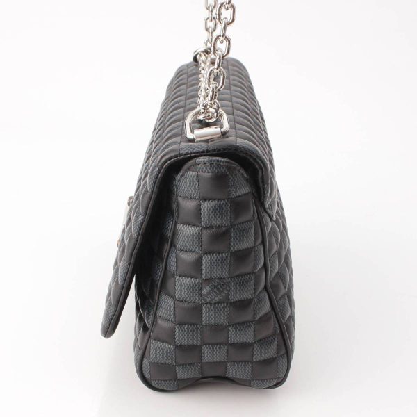 re lou sh w 00351 2 Louis Vuitton Damier Quilt Twist MM Nicolas Chain Shoulder Bag Black