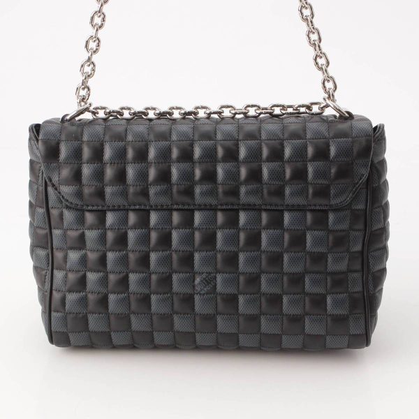 re lou sh w 00351 3 Louis Vuitton Damier Quilt Twist MM Nicolas Chain Shoulder Bag Black