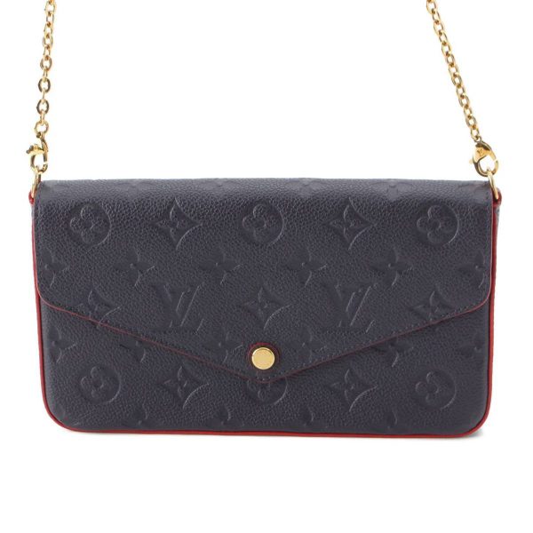 re lou sh w 00354 Louis Vuitton Empreinte Pochette Felicie Shoulder Bag Navy Blue