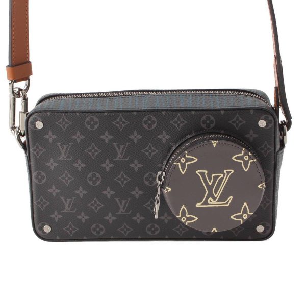 re lou sh w 00358 Louis Vuitton Volga On Strap Monogram Eclipse Shoulder Bag Black