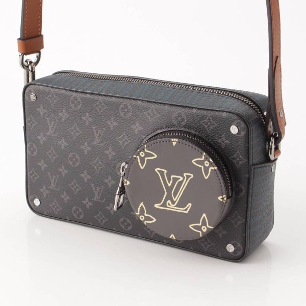 re lou sh w 00358 1 Louis Vuitton Volga On Strap Monogram Eclipse Shoulder Bag Black