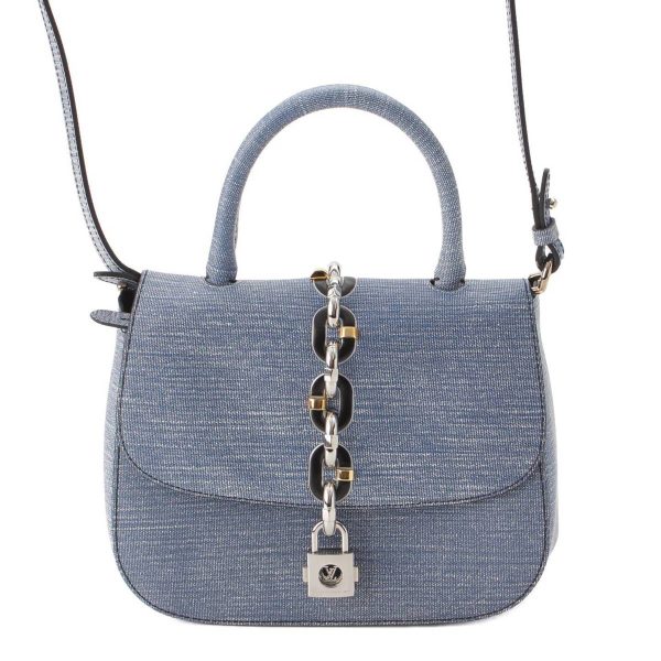 re lou sh w 00359 Louis Vuitton Epi Chain It PM Cadena Denim Shoulder Bag Blue