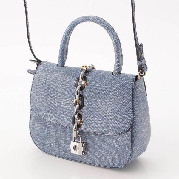 re lou sh w 00359 1 Louis Vuitton Epi Chain It PM Cadena Denim Shoulder Bag Blue