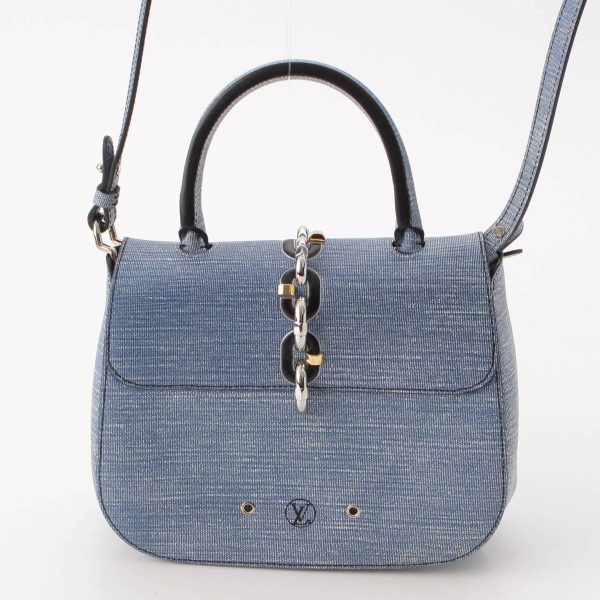 re lou sh w 00359 3 Louis Vuitton Epi Chain It PM Cadena Denim Shoulder Bag Blue