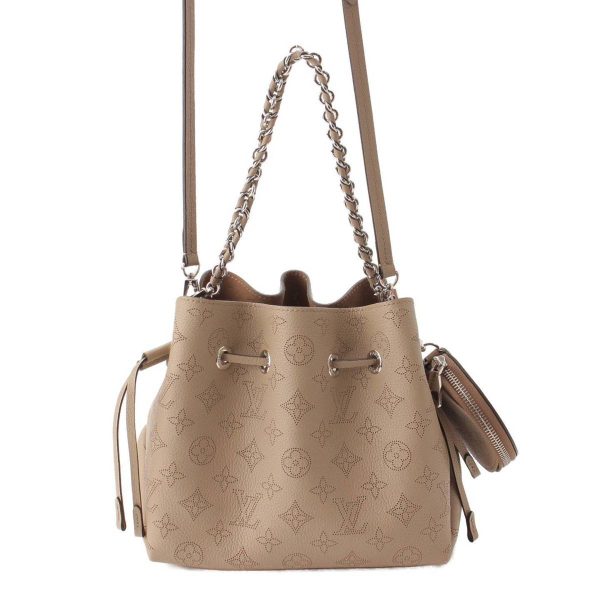 re lou sh w 00360 Louis Vuitton Mahina Bella Drawstring Chain Bag M57201 Beige