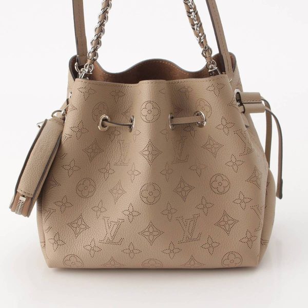 re lou sh w 00360 2 Louis Vuitton Mahina Bella Drawstring Chain Bag M57201 Beige