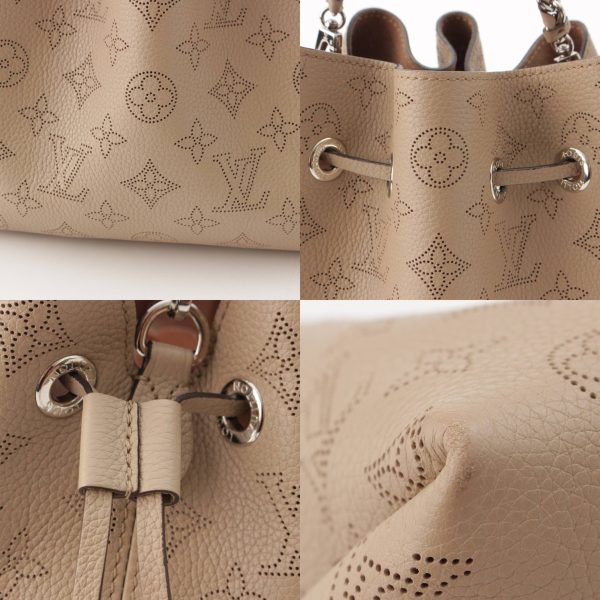 re lou sh w 00360 5 Louis Vuitton Mahina Bella Drawstring Chain Bag M57201 Beige