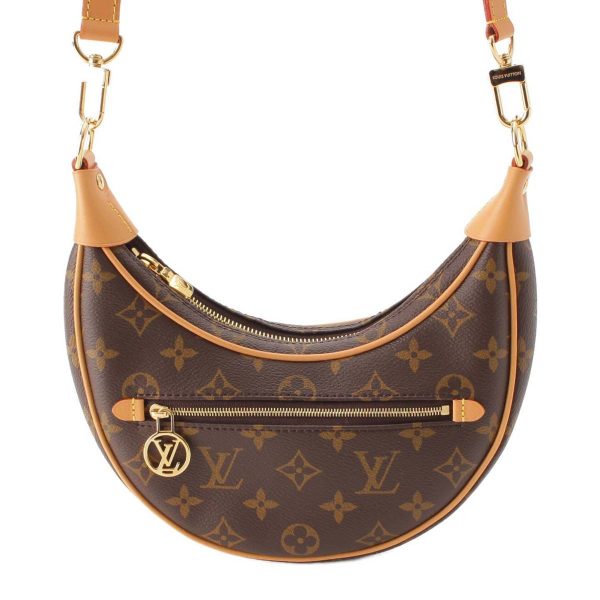 re lou sh w 00364 Louis Vuitton Monogram Loop Hobo Chain Shoulder Bag M81098 Brown