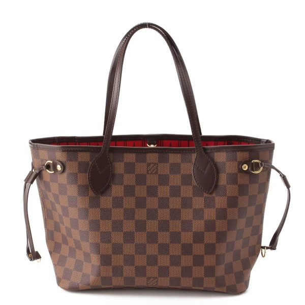 re lou to w 00130 Louis Vuitton Damier Neverfull PM Tote Bag Brown