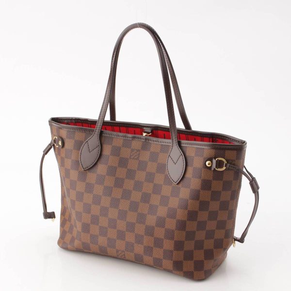 re lou to w 00130 1 Louis Vuitton Damier Neverfull PM Tote Bag Brown