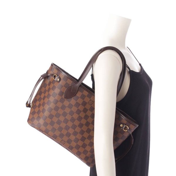 re lou to w 00130 7 Louis Vuitton Damier Neverfull PM Tote Bag Brown