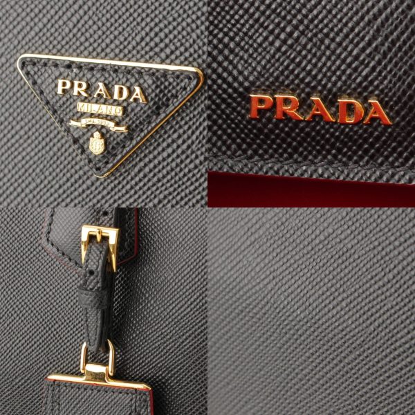 re pra ha w 00198 6 Prada Saffiano Cuir Dubre 2way Handbag Black