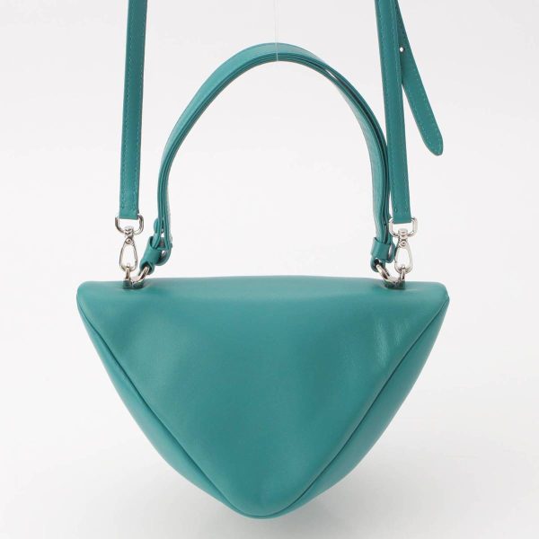 re pra ha w 00204 3 Prada Triangle 2way Nappa Leather PAVONE Turquoise Blue