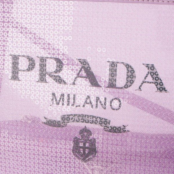 re pra ha w 00213 5 Prada Sequin Mesh Small Shopping Handbag Purple