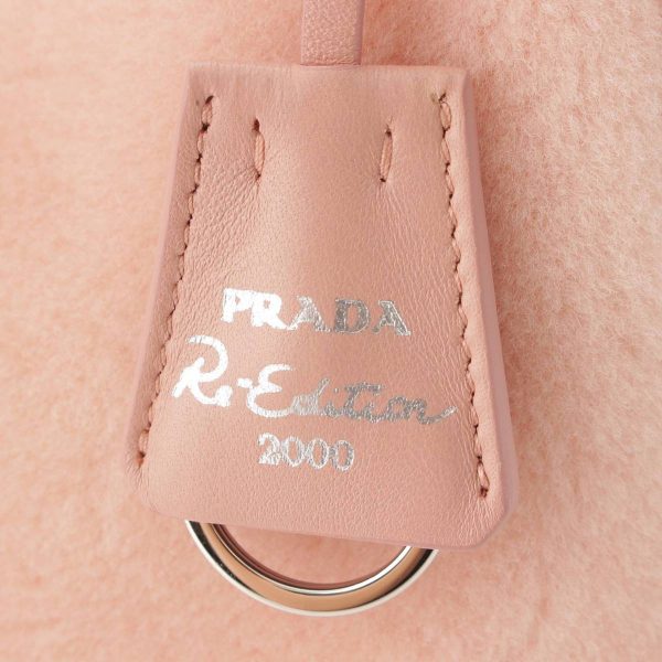 re pra ha w 00217 7 Prada Mouton Triangle Logo Mini Shoulder Bag Handbag Pink