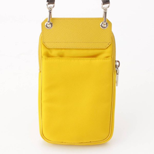 re pra po w 00027 3 Prada Triangle Logo Nylon Smartphone Case Pouch Sacoche Yellow