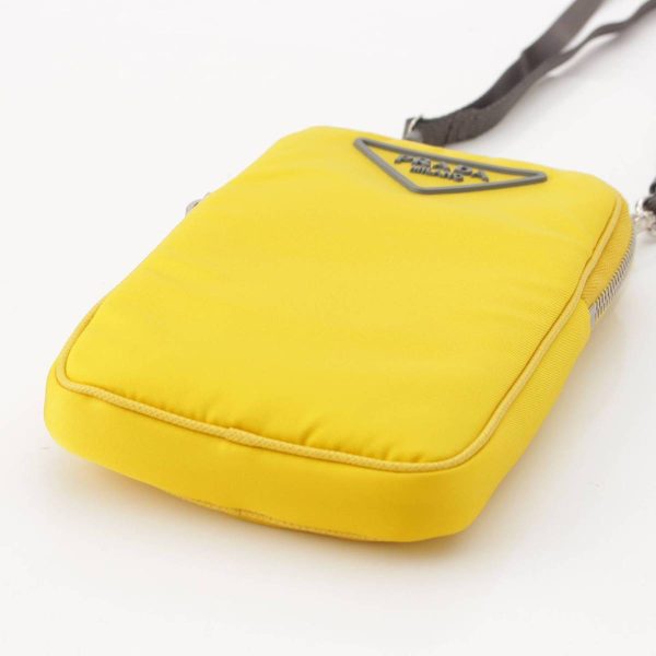 re pra po w 00027 4 Prada Triangle Logo Nylon Smartphone Case Pouch Sacoche Yellow