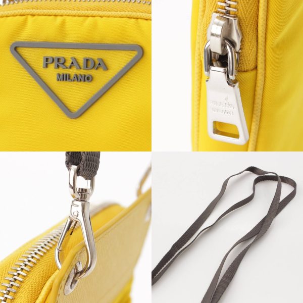 re pra po w 00027 7 Prada Triangle Logo Nylon Smartphone Case Pouch Sacoche Yellow