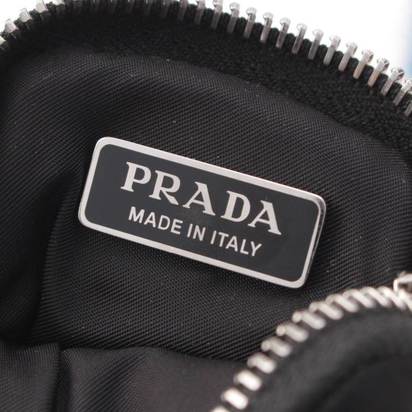 re pra po w 00029 5 Prada Re Nylon Triangle Logo Plate Pouch Black