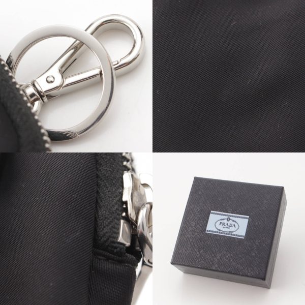 re pra po w 00029 8 Prada Re Nylon Triangle Logo Plate Pouch Black