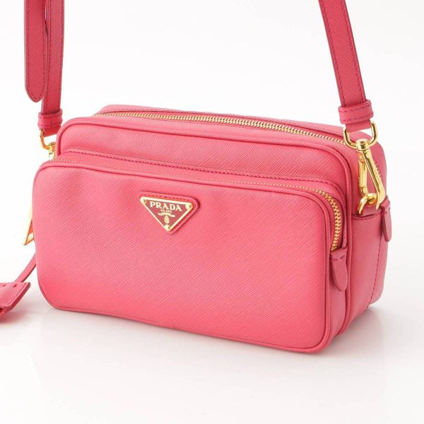 re pra sh w 00205 1 Prada Saffiano Leather Luxe Camera Shoulder Bag Pink