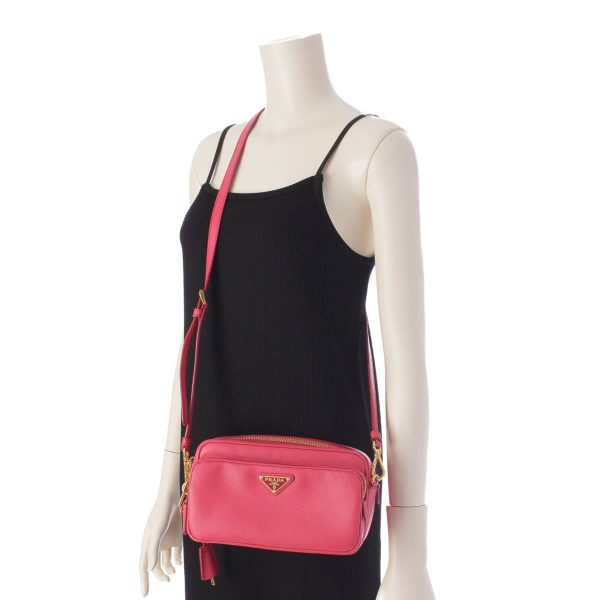 re pra sh w 00205 8 Prada Saffiano Leather Luxe Camera Shoulder Bag Pink