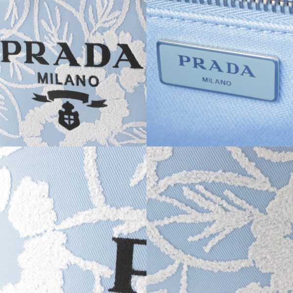 re pra to w 00198 6 Prada Drill Logo Canvas 2way Tote Bag 1BG399 Blue White