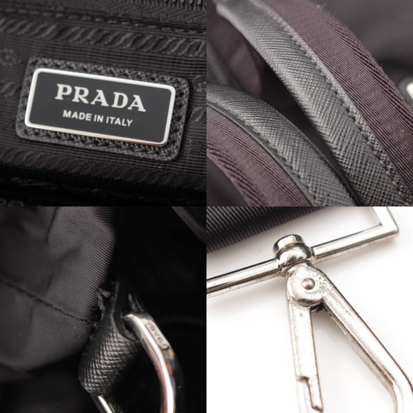 re pra to w 00211 7 Prada Re Nylon Saffiano Nylon 2way Tote Bag Black