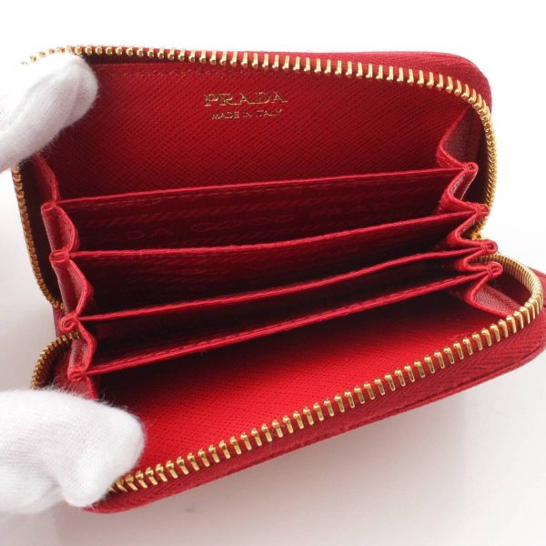 re pra ws w 00015 3 Prada Saffiano Logo Leather Card Case Business Card Red