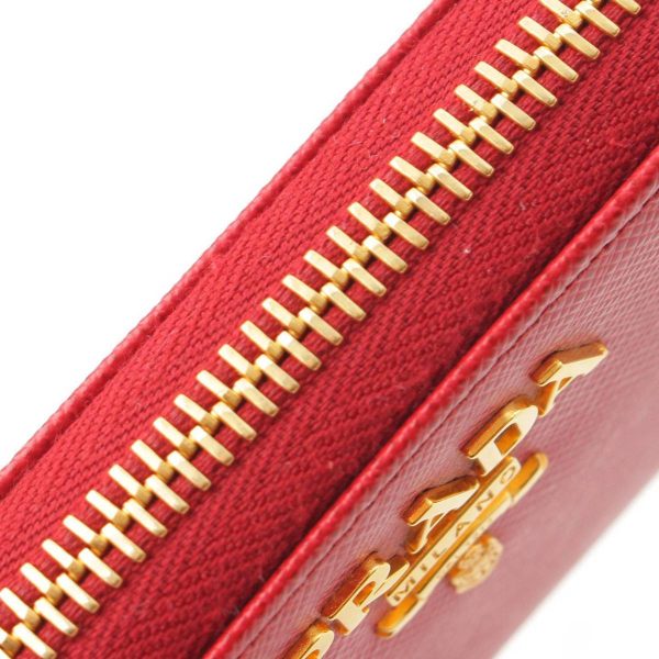 re pra ws w 00015 7 Prada Saffiano Logo Leather Card Case Business Card Red