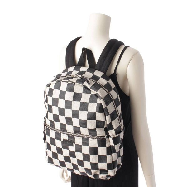 re sat ba w 00005 8 SAINT LAURENT Checkered Leather Backpack Rucksack Black