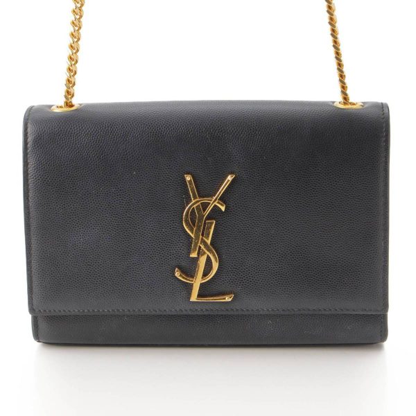 re sat sh w 00120 SAINT LAURENT Kate Small Leather Chain Shoulder Bag Black