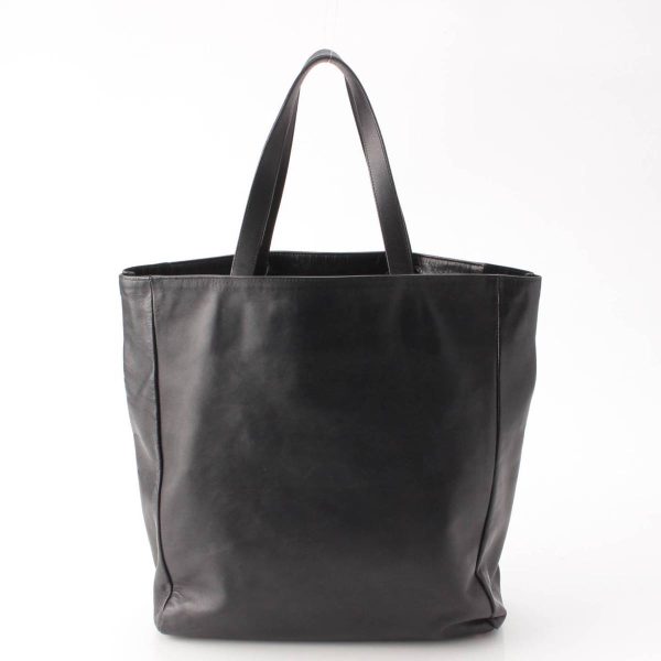 re sat to w 00022 2 SAINT LAURENT Cabas Leather Reversible Tote Bag Black