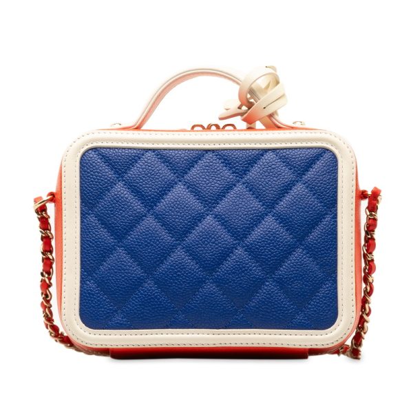 rjzh6njdwn4ndtb9 3 CHANEL CC filigree vanity bag bag tricolor blue caviar skin