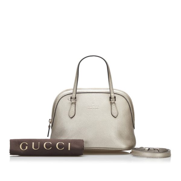 ruvla8g0nhfgr44c 10 Gucci Handbag Shoulder Bag 2WAY Silver Leather