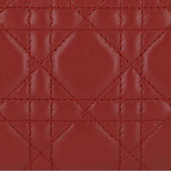 s0002onmj000147r 3 Christian Dior Lady Dior Bifold Mini Lambskin Wallet Bag Red