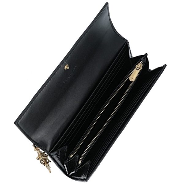 s0004cvyj0007900 5 Christian Dior Lady Dior Bifold Long Calfskin Wallet Bag Black