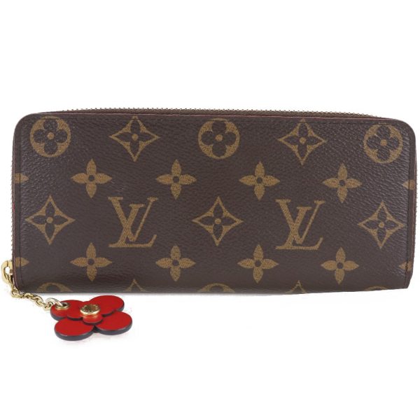 s152223681 1 LOUIS VUITTON Portefeiulle Clemence Wallet Flower Charm Brown