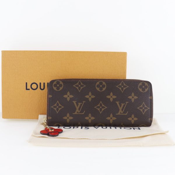 s152223681 13 LOUIS VUITTON Portefeiulle Clemence Wallet Flower Charm Brown